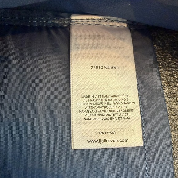 Fjallraven Kanken Backpack Royal Blue Pinstripe 14" Soft Case Adjustable Straps - Picture 7 of 9